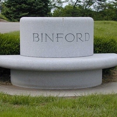 Black and Gray Bench Memorial with Flag and Medal Designs