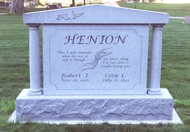 Henion Headstone with Classic Columns
