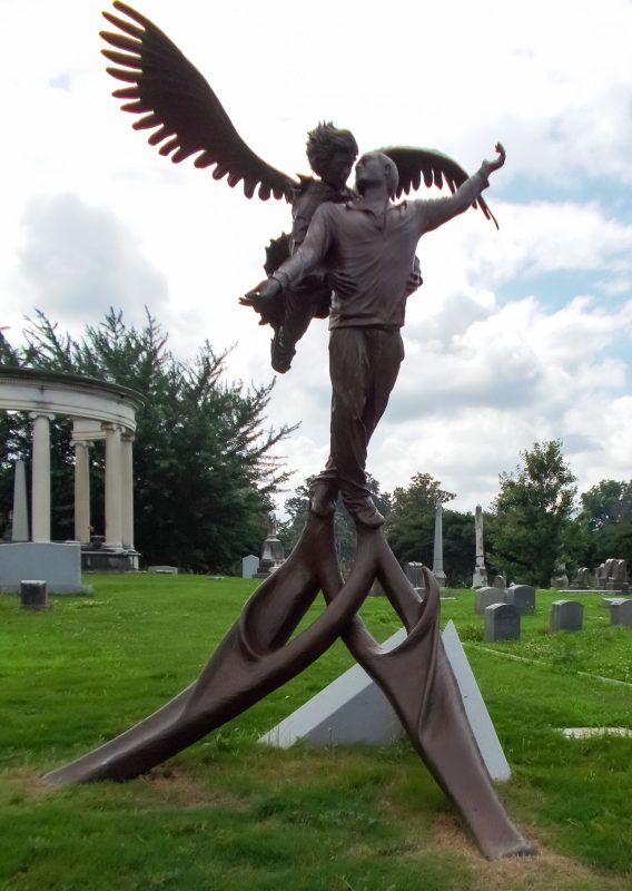 Max Rose Statue Angel Lifting Man To Heaven
