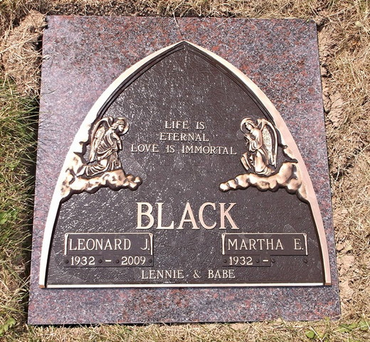 Black Family Bronze Memorial Marker