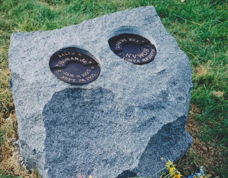 Cremation Home and Garden Boulder with Bronze